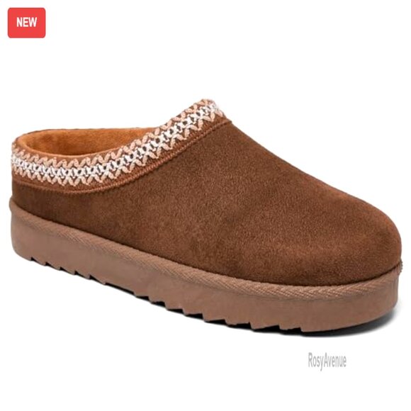 Women's Platform Slipper Boots Fleece Lined Anti-Slip Outdoor Indoor - Picture 2 of 7